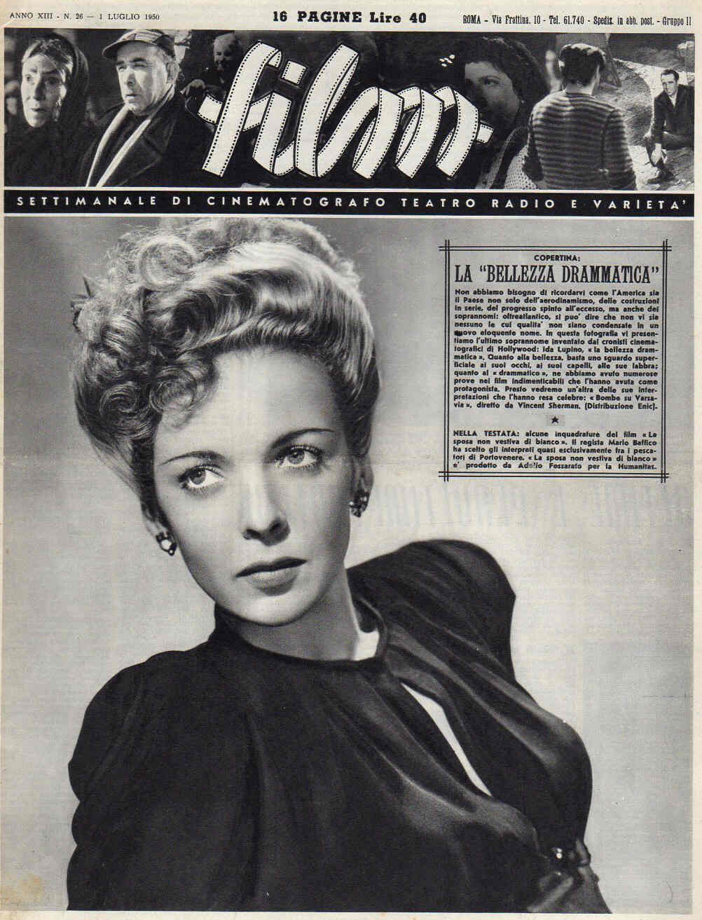 FILM (1938-50) magazine side cover Issue 26 1 July 1950