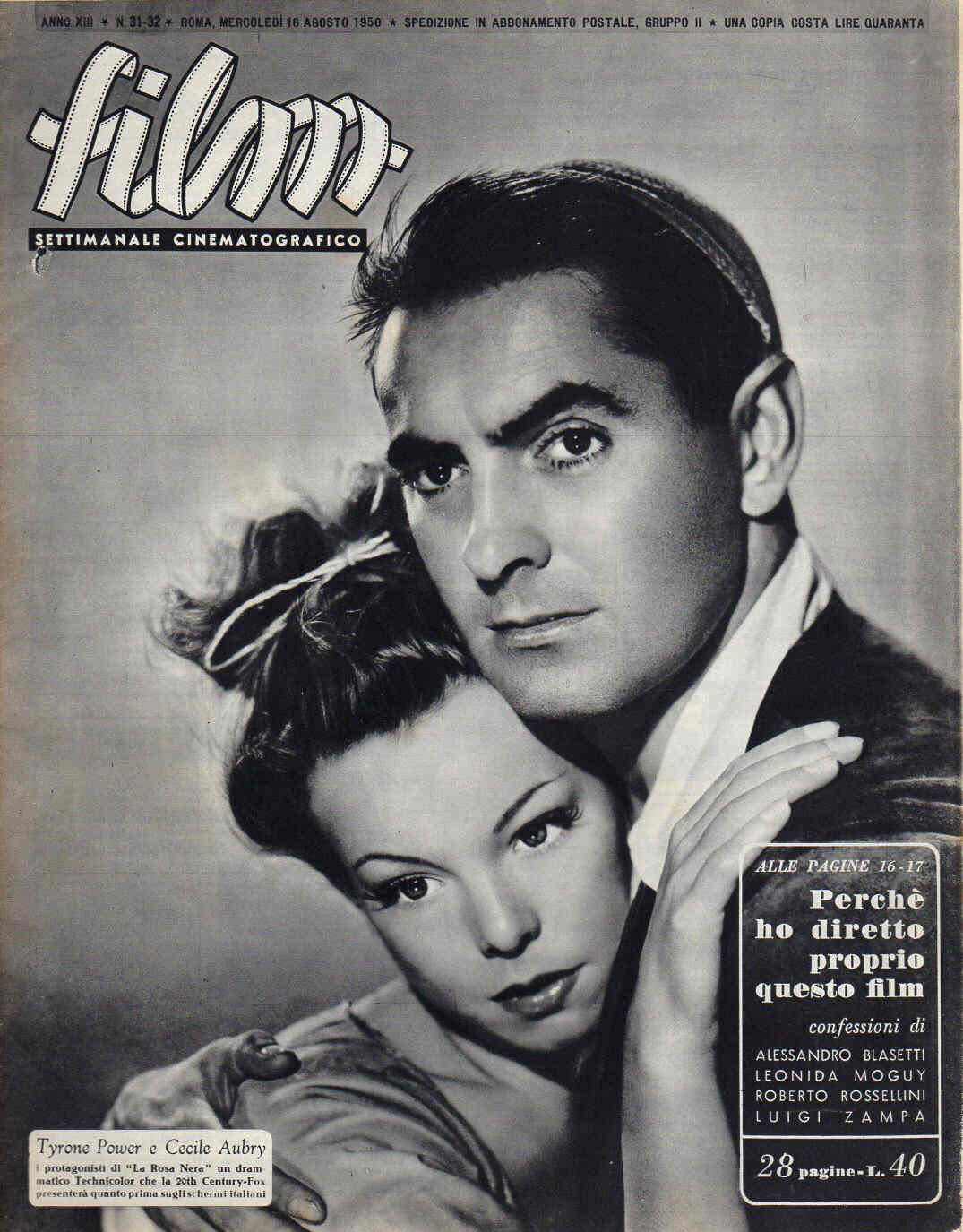 FILM (1938-50) magazine side cover Issue 31/32 16 August 1950