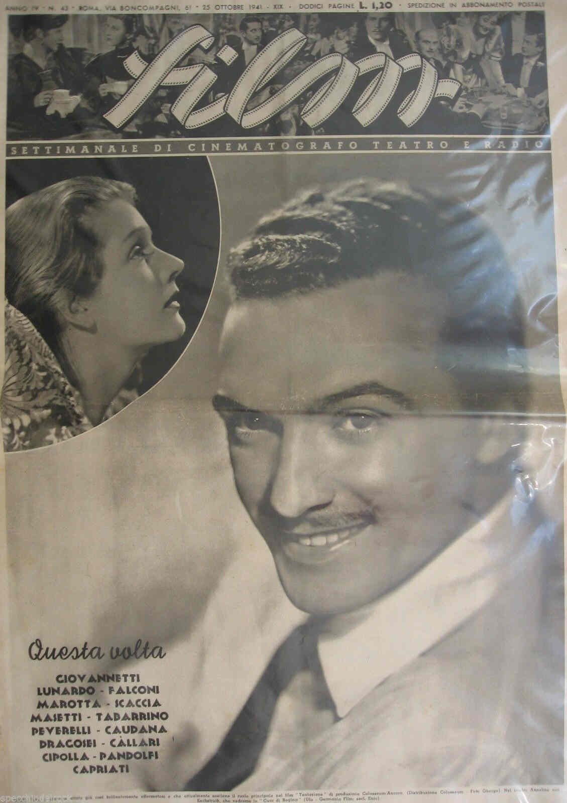 FILM (1938-50) magazine side cover Issue 43 25 October 1941