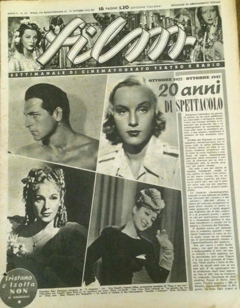 FILM (1938-50) magazine side cover Issue 44 31 October 1942