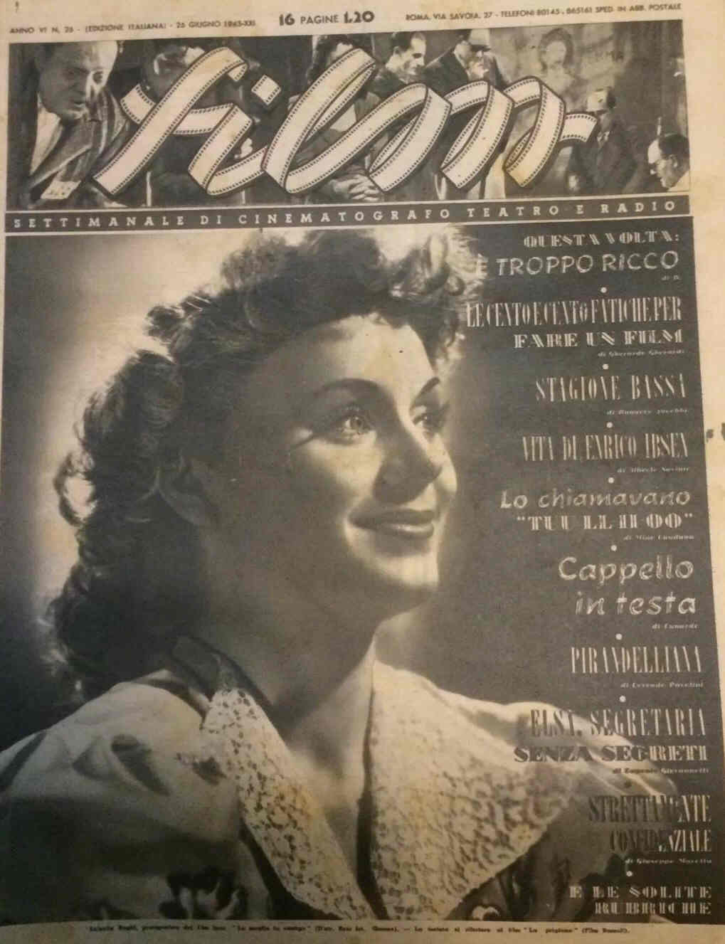 FILM (1938-50) magazine side cover Issue 26 26 June 1943