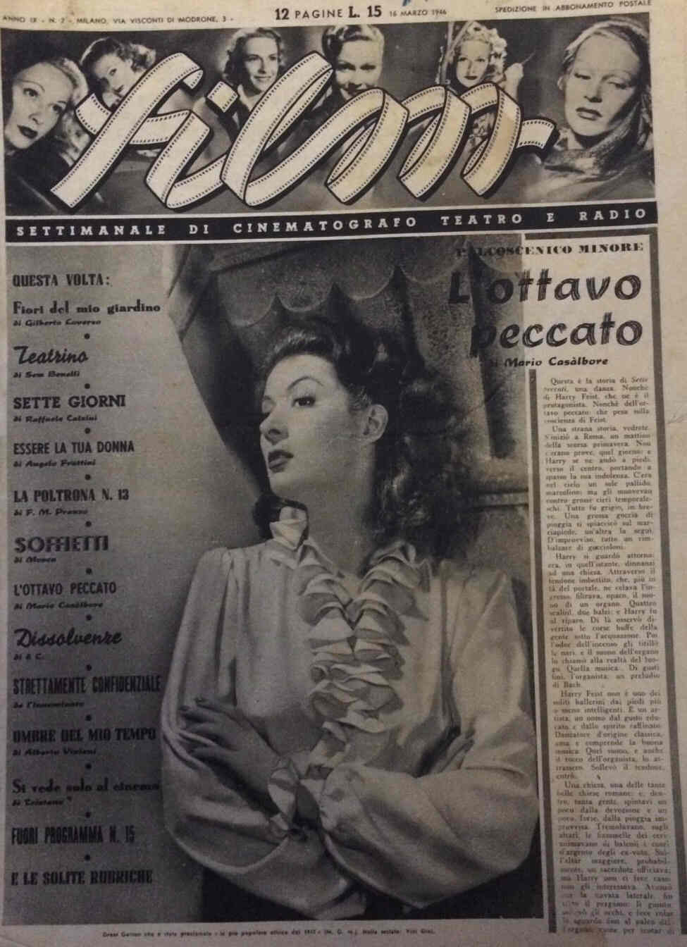 FILM (1938-50) magazine side cover Issue 2 16 March 1946