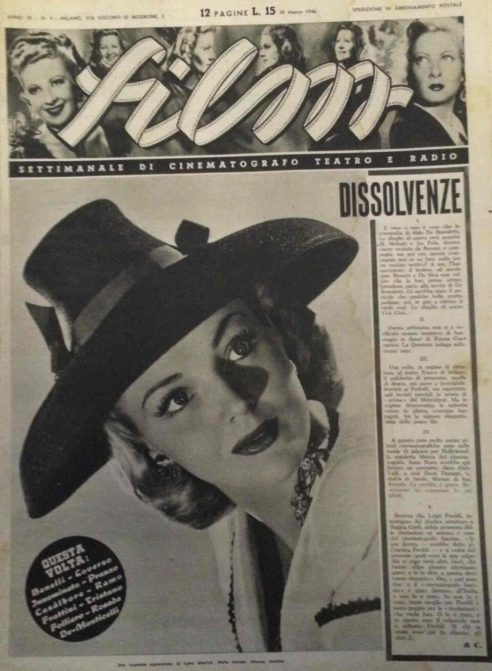 FILM (1938-50) magazine side cover Issue 4 30 March 1946