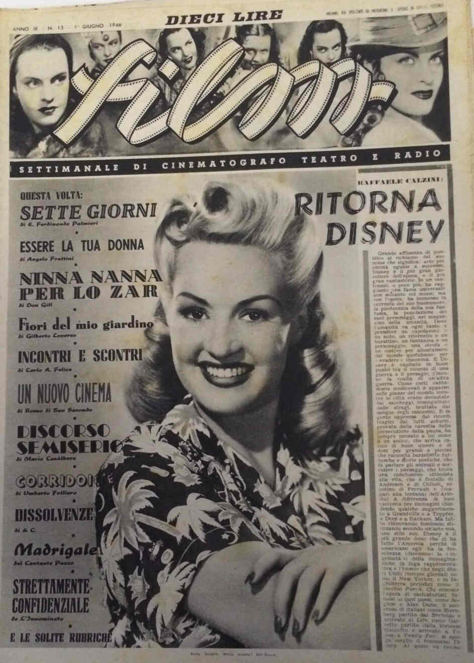 FILM (1938-50) magazine side cover Issue 13 1 June 1946