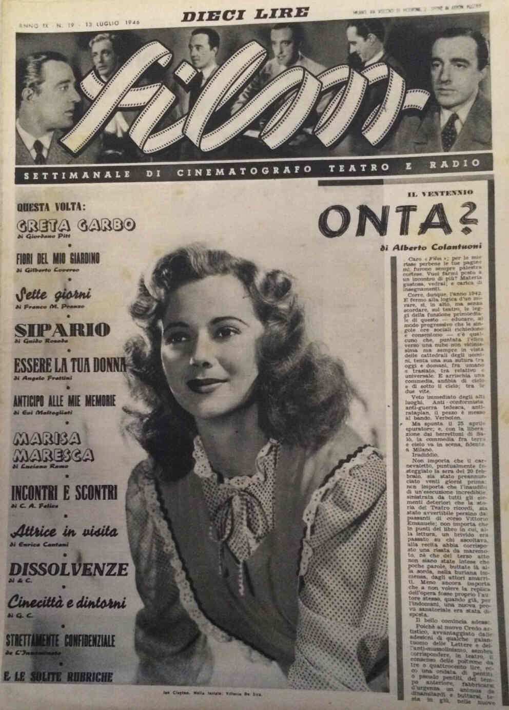 FILM (1938-50) magazine side cover Issue 19 13 July 1946