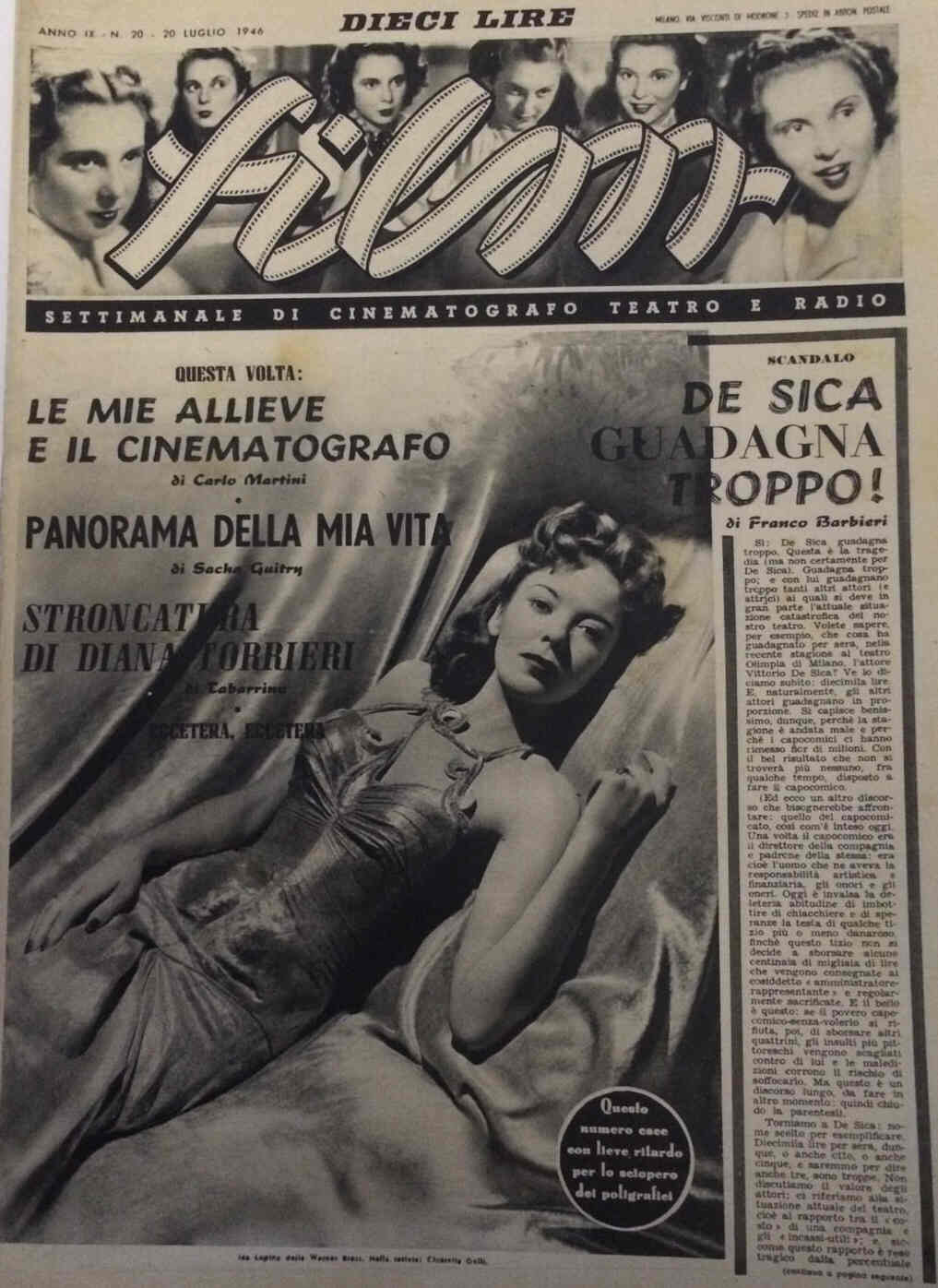 FILM (1938-50) magazine side cover Issue 20 20 July 1946