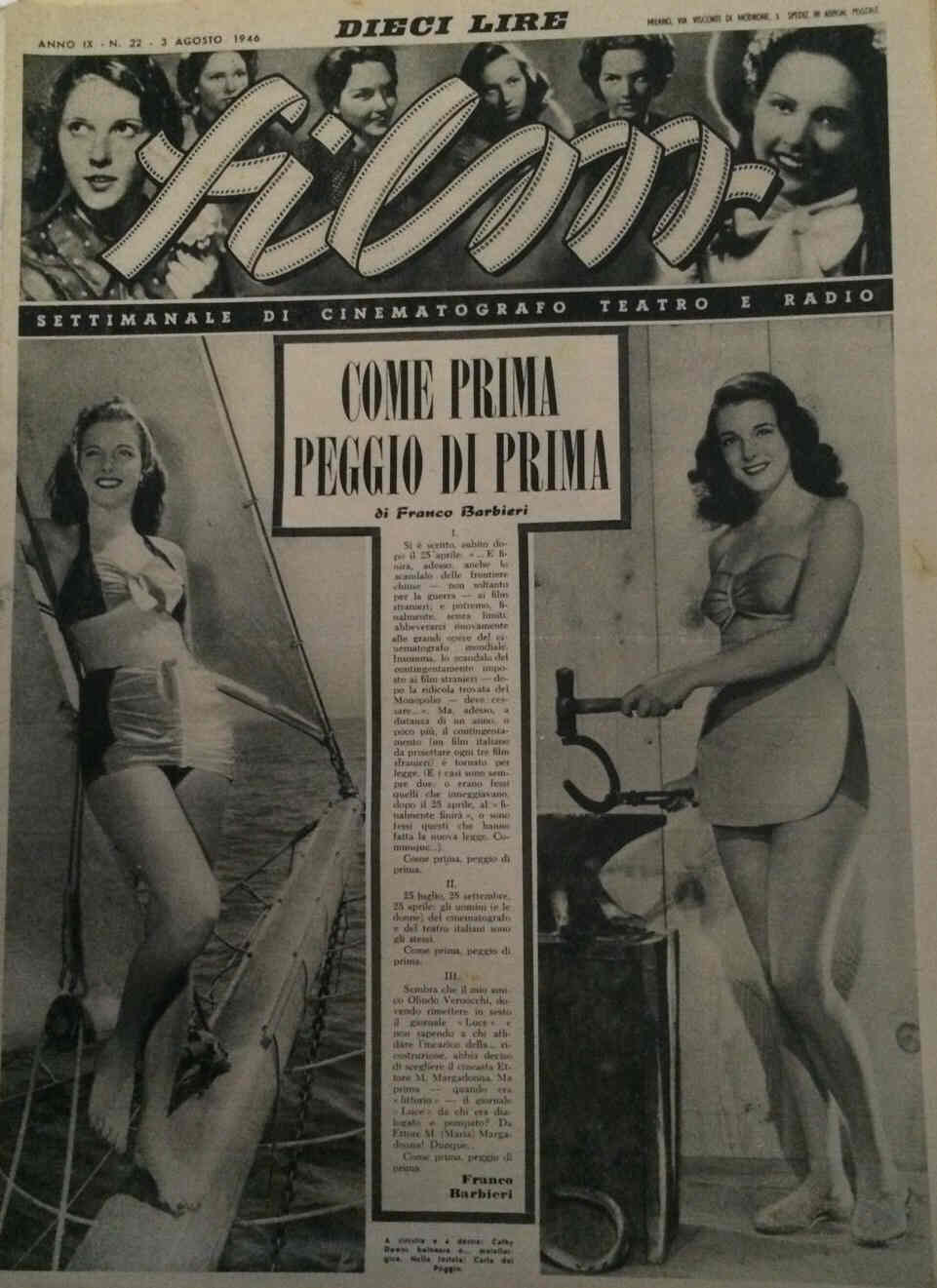 FILM (1938-50) magazine side cover Issue 22 3 August 1946