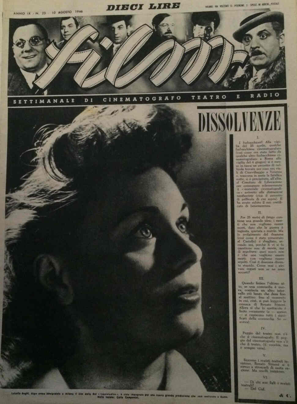 FILM (1938-50) magazine side cover Issue 23 10 August 1946