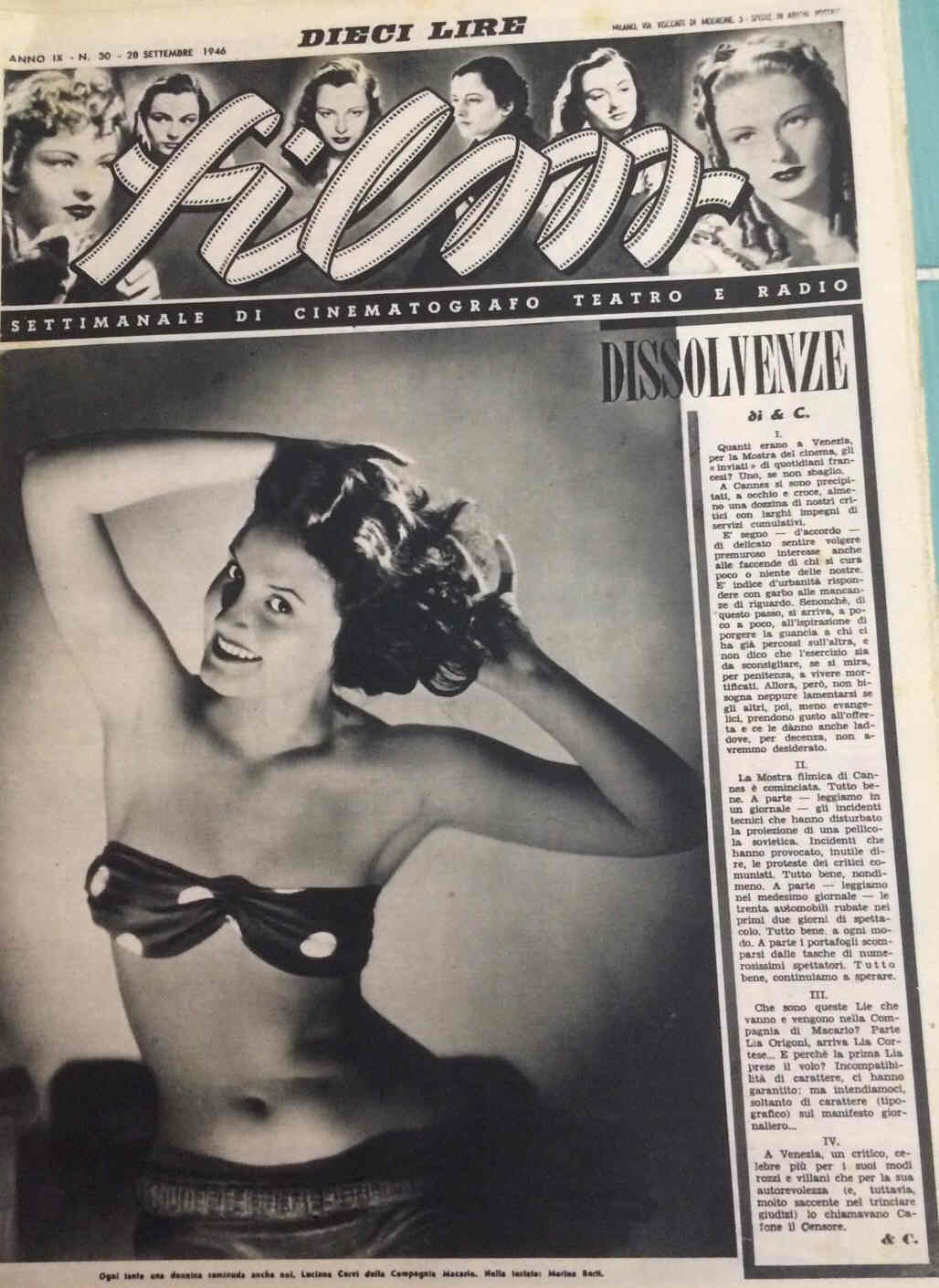 FILM (1938-50) magazine side cover Issue 30 28 September 1946
