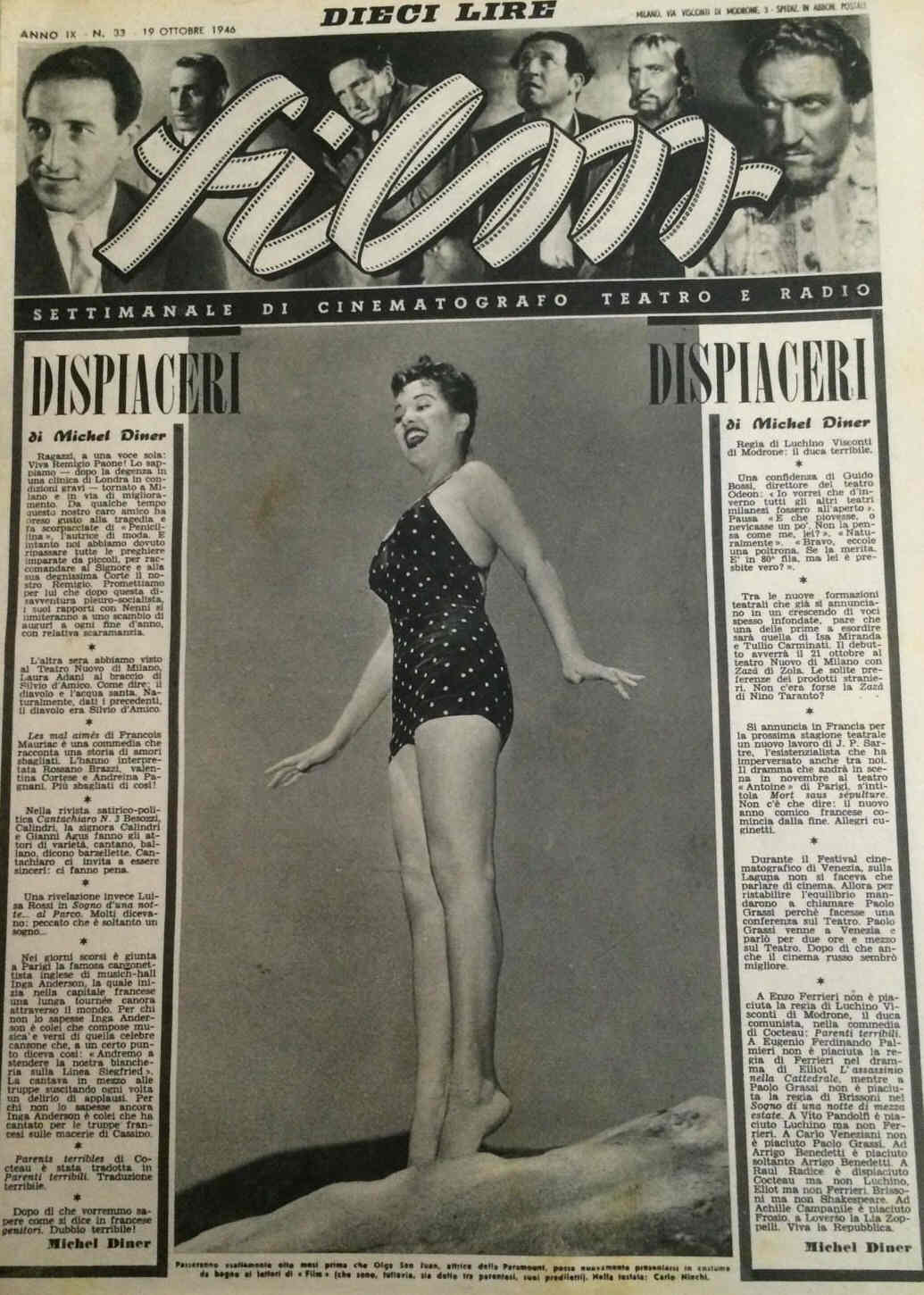 FILM (1938-50) magazine side cover Issue 33 19 October 1946
