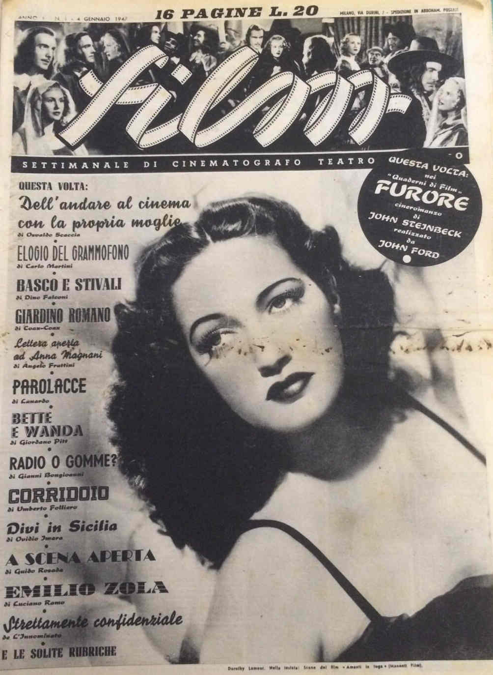 FILM (1938-50) magazine side cover Issue 1 4 January 1947