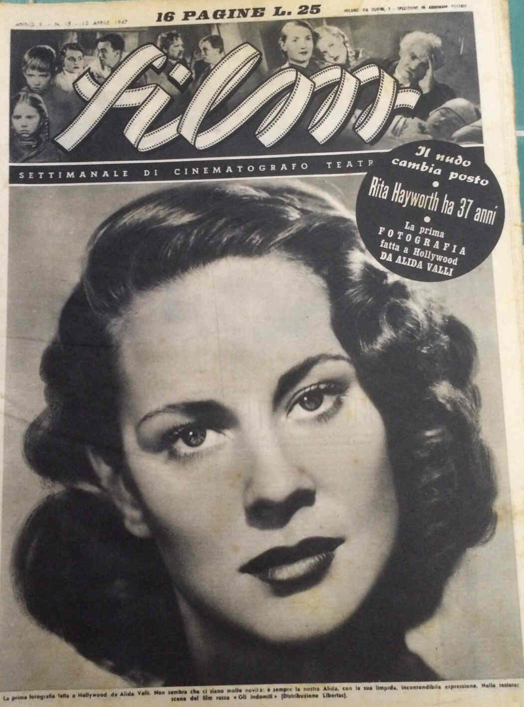 FILM (1938-50) magazine side cover Issue 15 12 April 1947