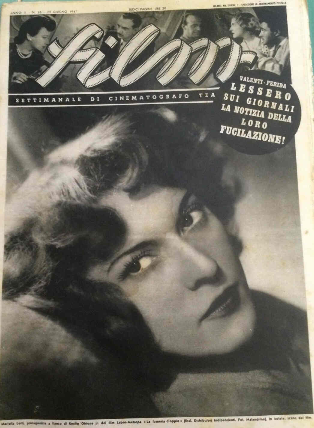 FILM (1938-50) magazine side cover Issue 26 28 June 1947