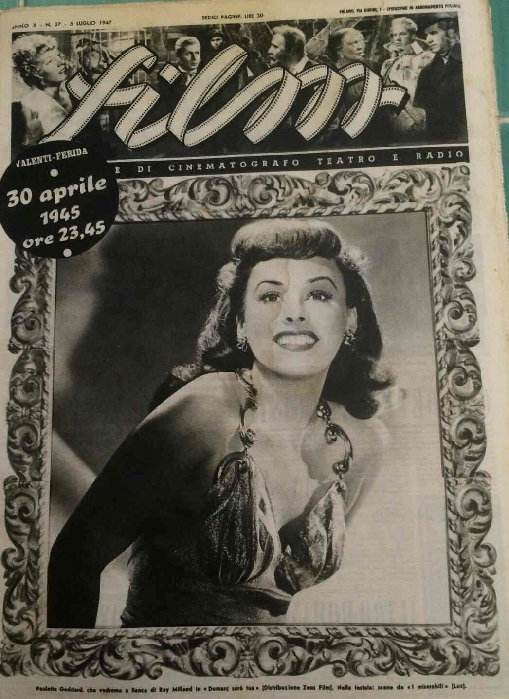 FILM (1938-50) magazine side cover Issue 27 5 July 1947