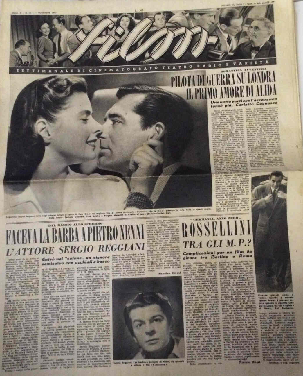 FILM (1938-50) magazine side cover Issue 44 1 November 1947