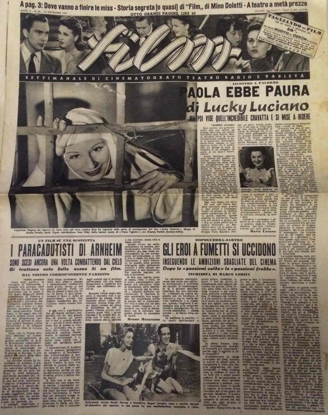 FILM (1938-50) magazine side cover Issue 46 13 November 1947