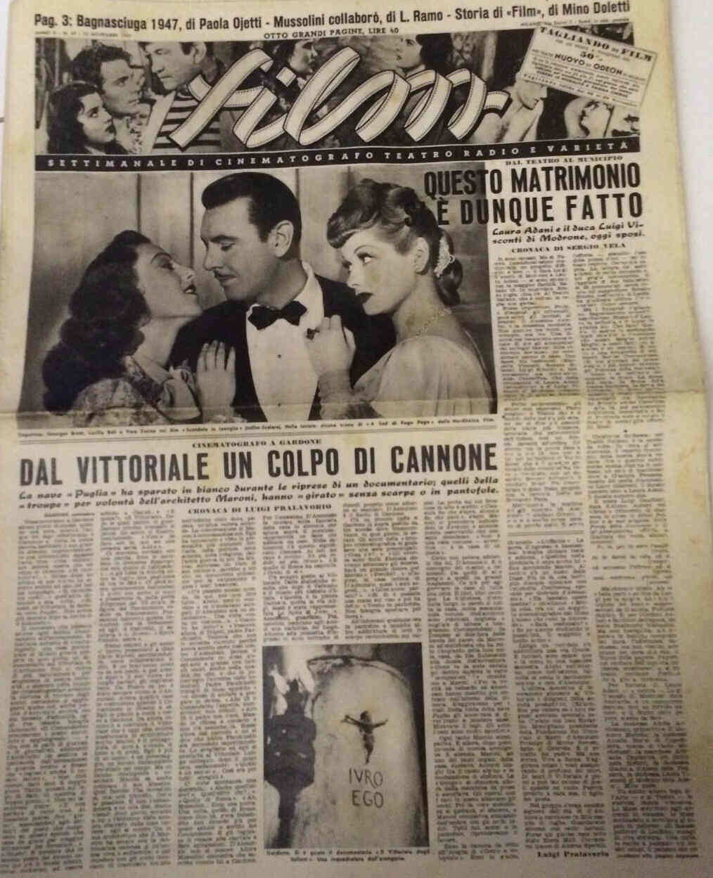 FILM (1938-50) magazine side cover Issue 47 20 November 1947