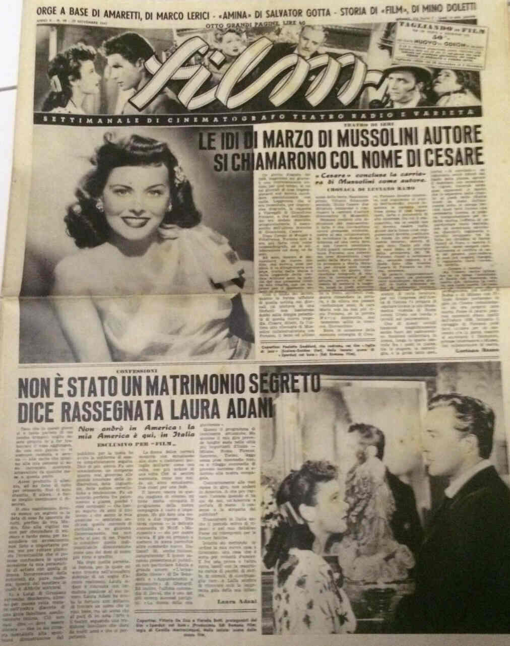 FILM (1938-50) magazine side cover Issue 48 27 November 1947