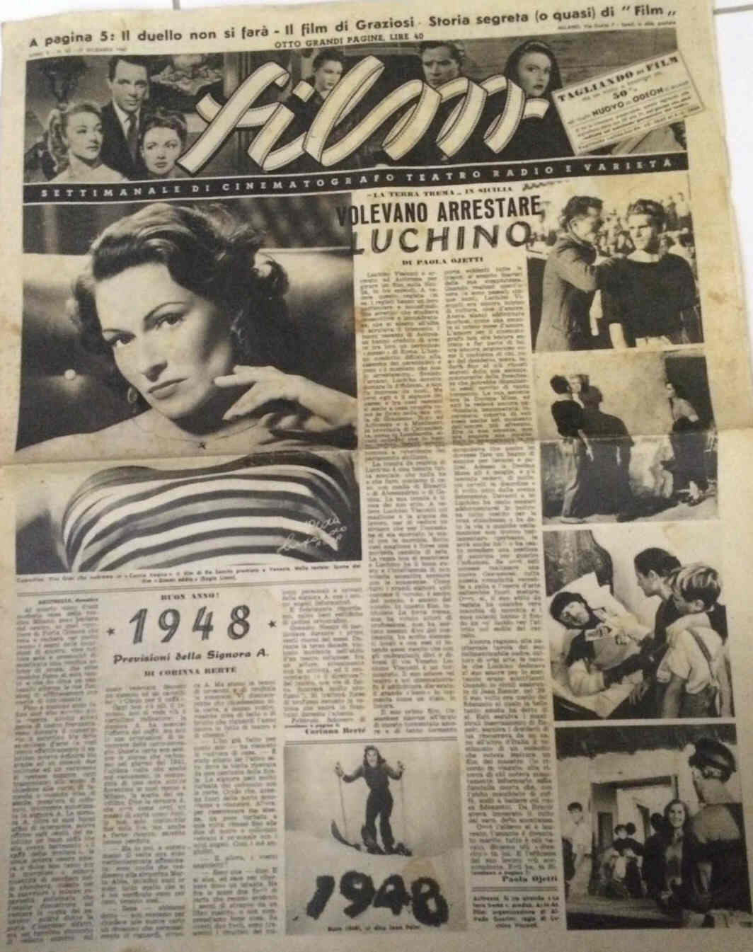 FILM (1938-50) magazine side cover Issue 52 27 December 1947