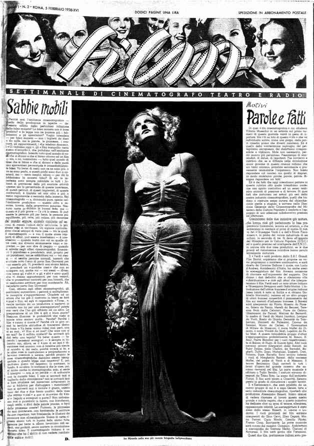 FILM (1938-50) magazine side cover Issue 2 5 February 1938