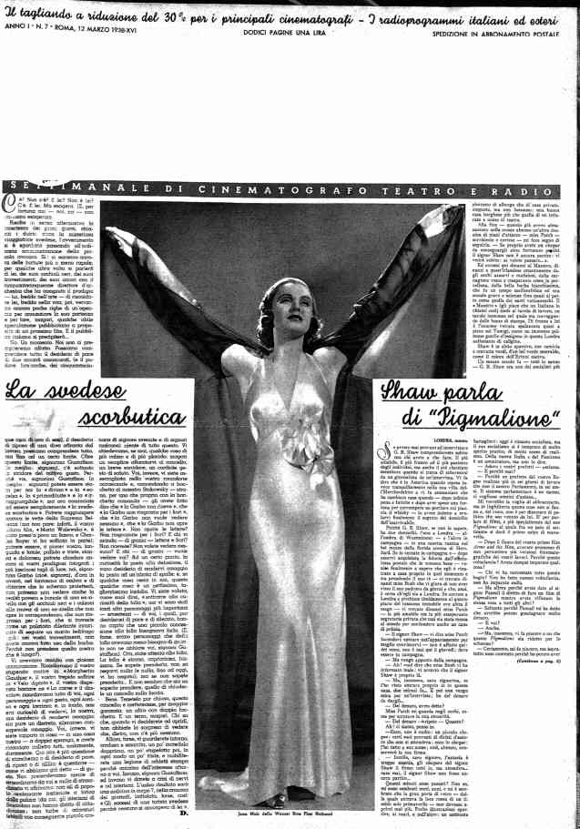 FILM (1938-50) magazine side cover Issue 7 12 March 1938