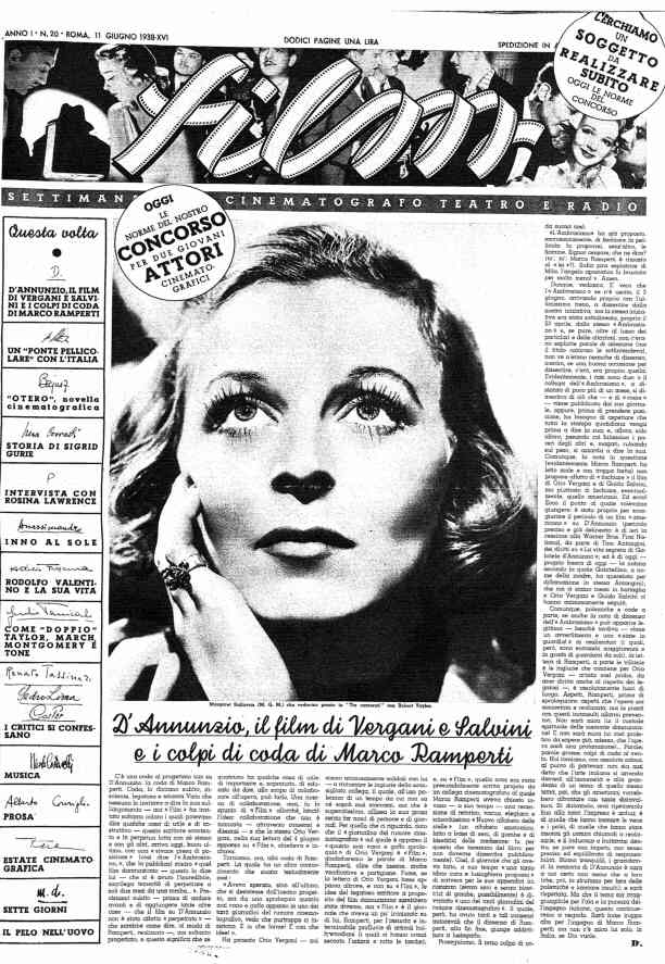 FILM (1938-50) magazine side cover Issue 20 11 June 1938
