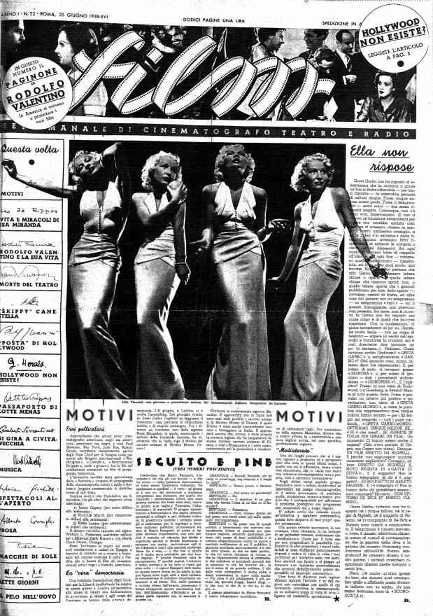 FILM (1938-50) magazine side cover Issue 22 25 June 1938