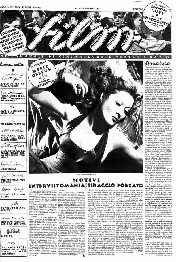 FILM (1938-50) magazine side cover Issue 25 16 July 1938