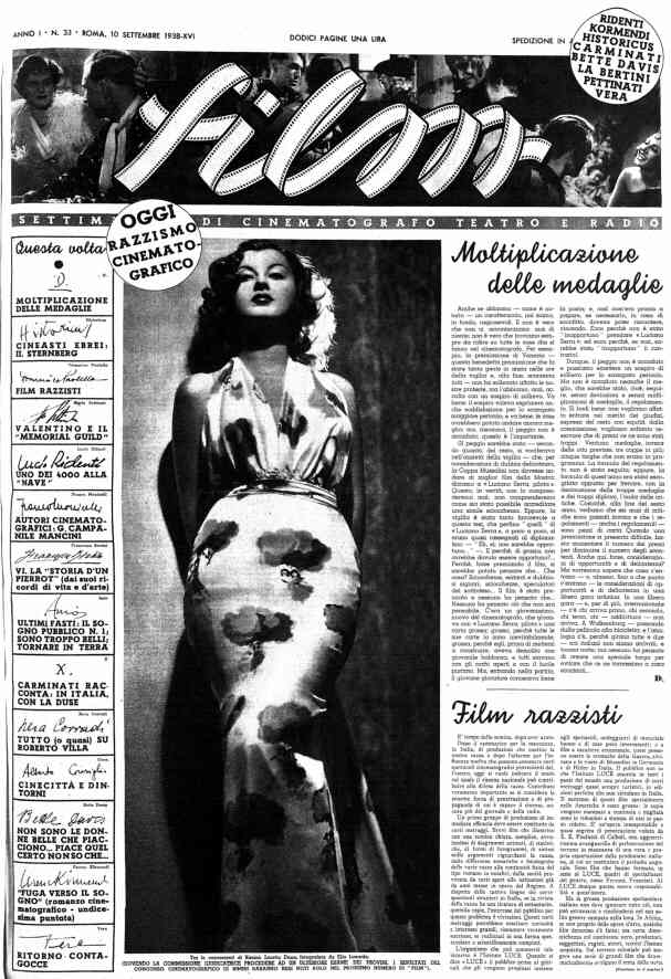 FILM (1938-50) magazine side cover Issue 33 10 September 1938