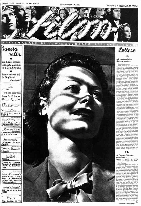 FILM (1938-50) magazine side cover Issue 38 15 October 1938