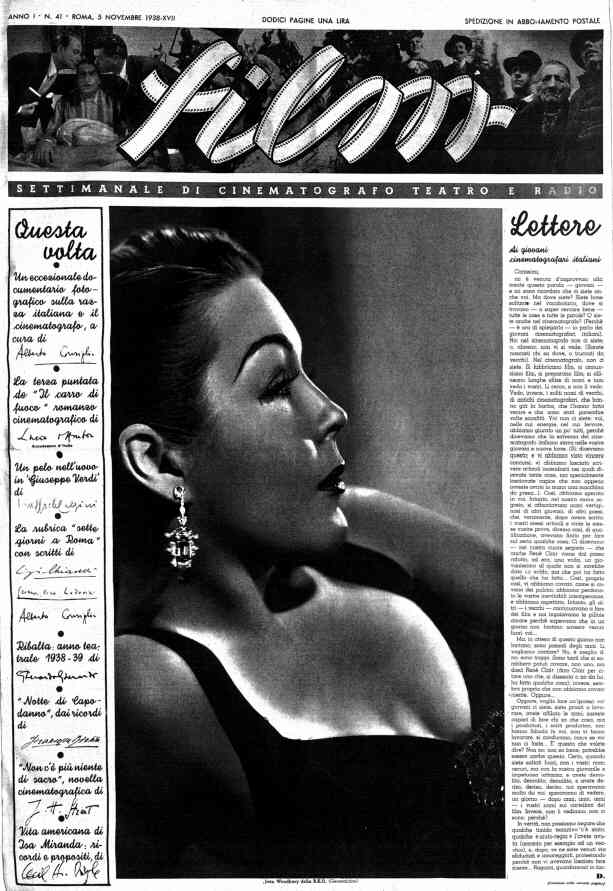 FILM (1938-50) magazine side cover Issue 41 5 November 1938