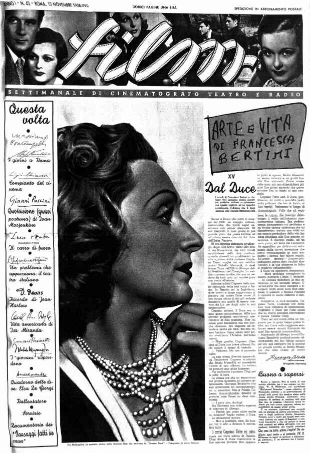 FILM (1938-50) magazine side cover Issue 42 12 November 1938