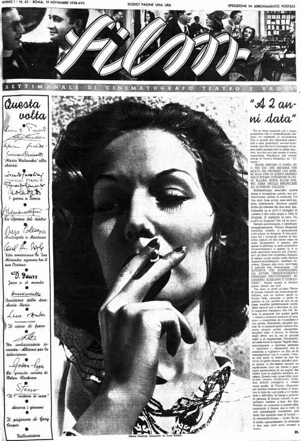 FILM (1938-50) magazine side cover Issue 43 19 November 1938