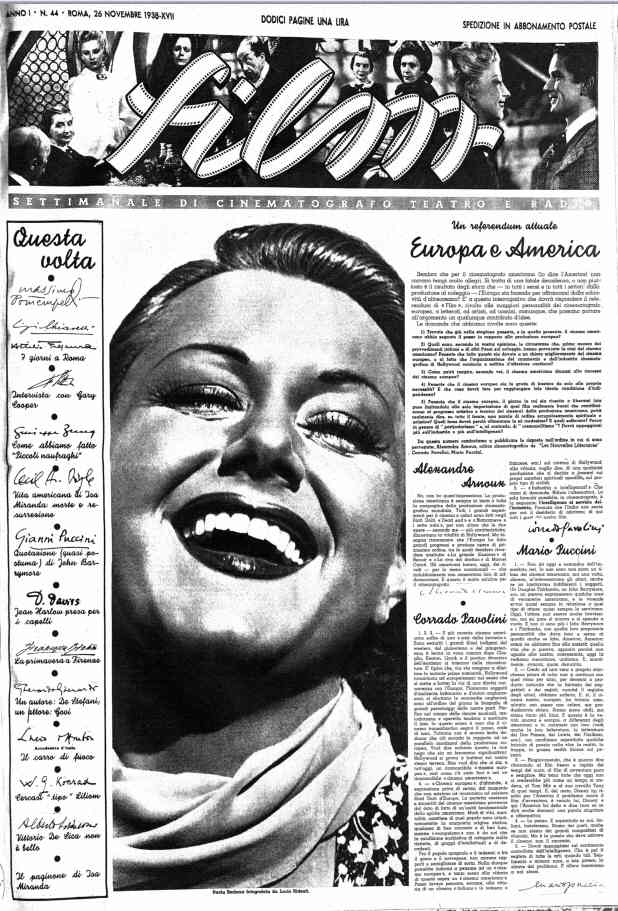 FILM (1938-50) magazine side cover Issue 44 26 November 1938