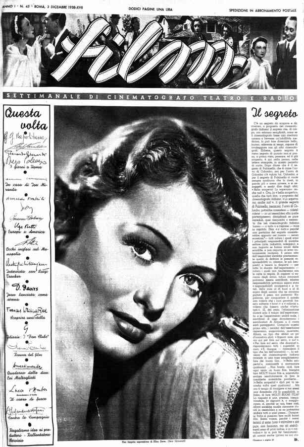FILM (1938-50) magazine side cover Issue 45 3 December 1938