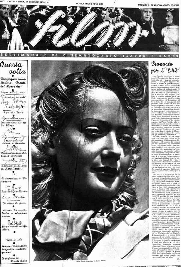 FILM (1938-50) magazine side cover Issue 47 17 December 1938