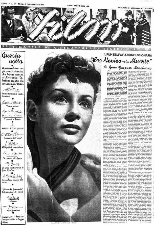 FILM (1938-50) magazine side cover Issue 49 31 December 1938