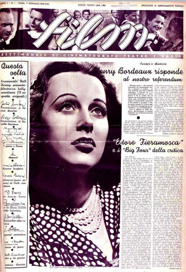 FILM (1938-50) magazine side cover Issue 1 7 January 1939
