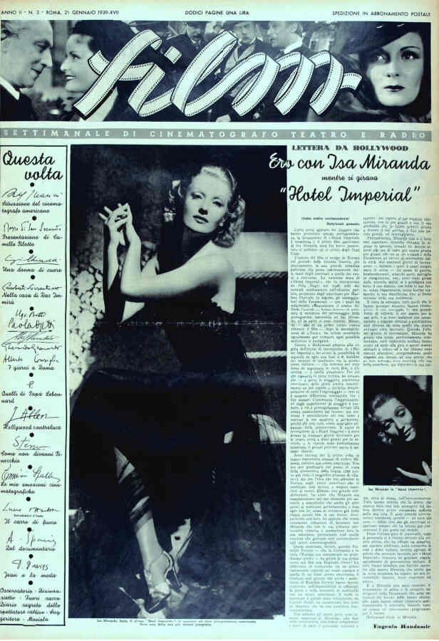 FILM (1938-50) magazine side cover Issue 3 21 January 1939