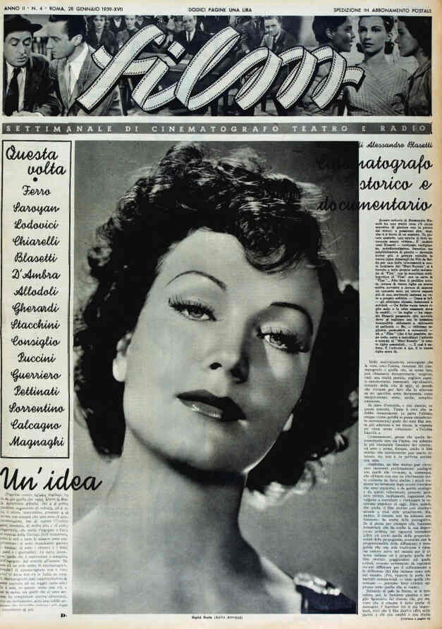 FILM (1938-50) magazine side cover Issue 4 28 January 1939