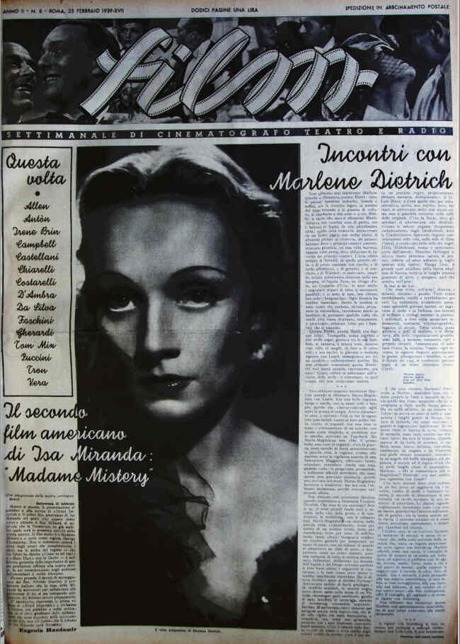 FILM (1938-50) magazine side cover Issue 8 25 February 1939