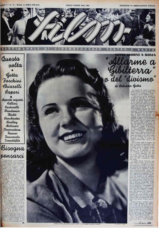 FILM (1938-50) magazine side cover Issue 14 8 April 1939