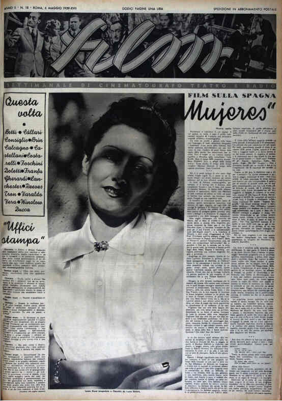 FILM (1938-50) magazine side cover Issue 18 6 May 1939
