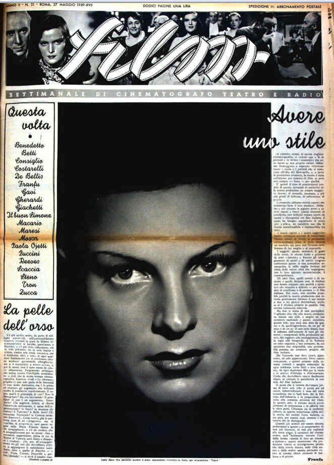FILM (1938-50) magazine side cover Issue 21 27 May 1939