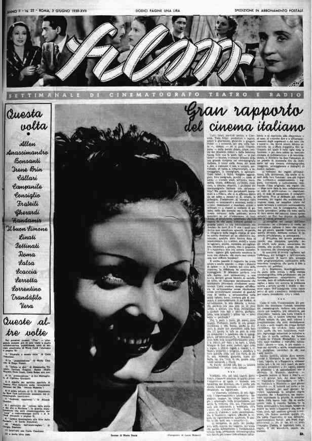 FILM (1938-50) magazine side cover Issue 22 3 June 1939