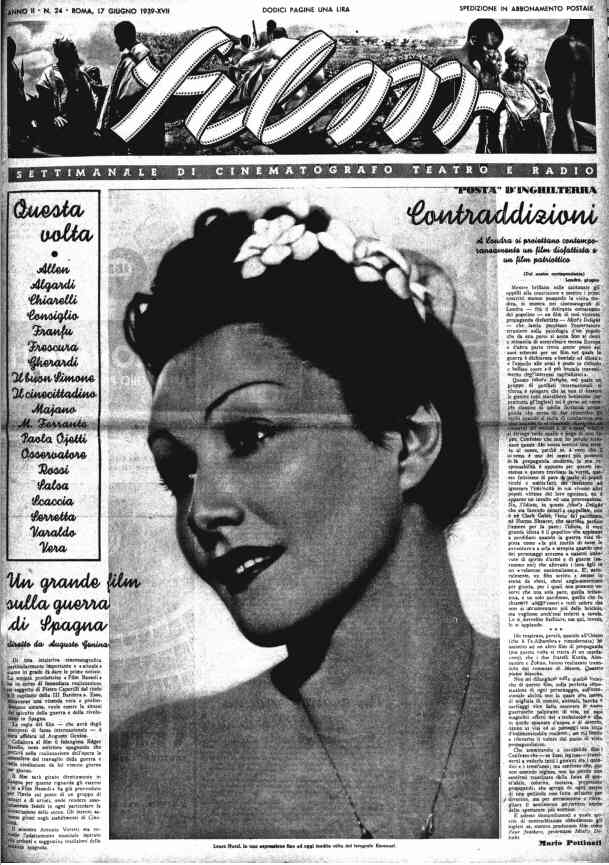 FILM (1938-50) magazine side cover Issue 24 17 June 1939