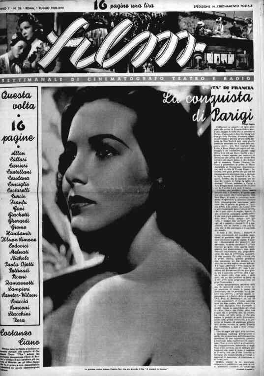 FILM (1938-50) magazine side cover Issue 26 1 July 1939