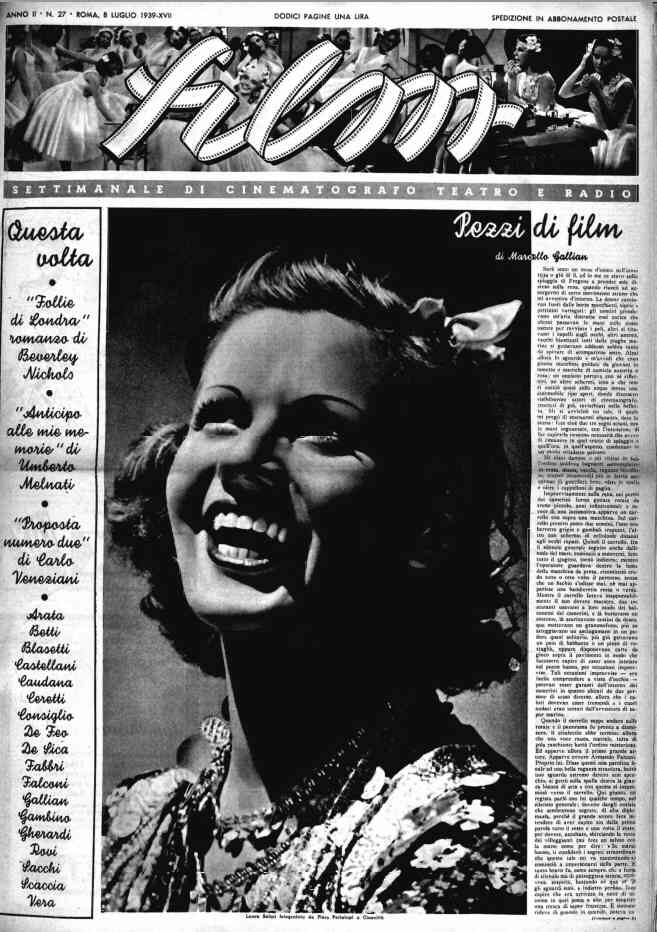 FILM (1938-50) magazine side cover Issue 27 8 July 1939
