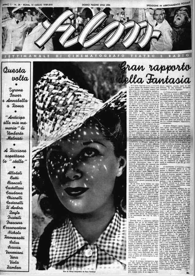 FILM (1938-50) magazine side cover Issue 28 15 July 1939