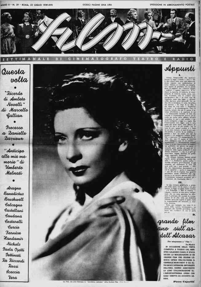 FILM (1938-50) magazine side cover Issue 29 22 July 1939